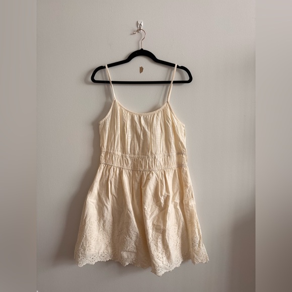 Old Navy Dresses & Skirts - Old Navy Cream Eyelet Spaghetti-Strap Mini Dress